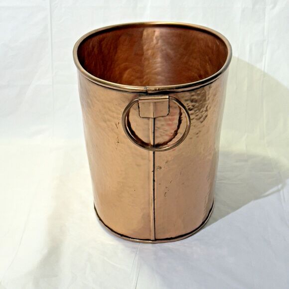 Copper Coated Stainless Steel Oval Bucket w/ Hammered Finish ~ Baja Collection - Picture 2 of 7